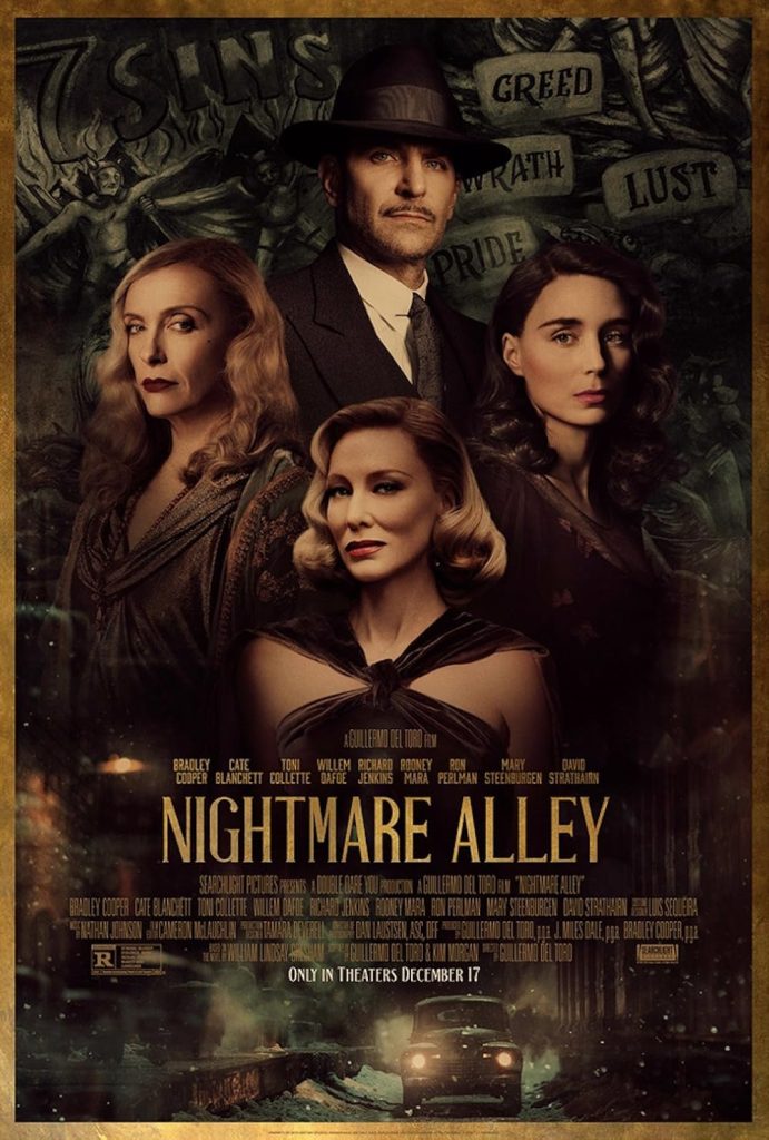 Nightmare Alley movie poster located on MR. X website.
