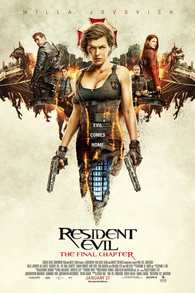 Resident Evil: The Final Chapter movie poster located on MR. X website.